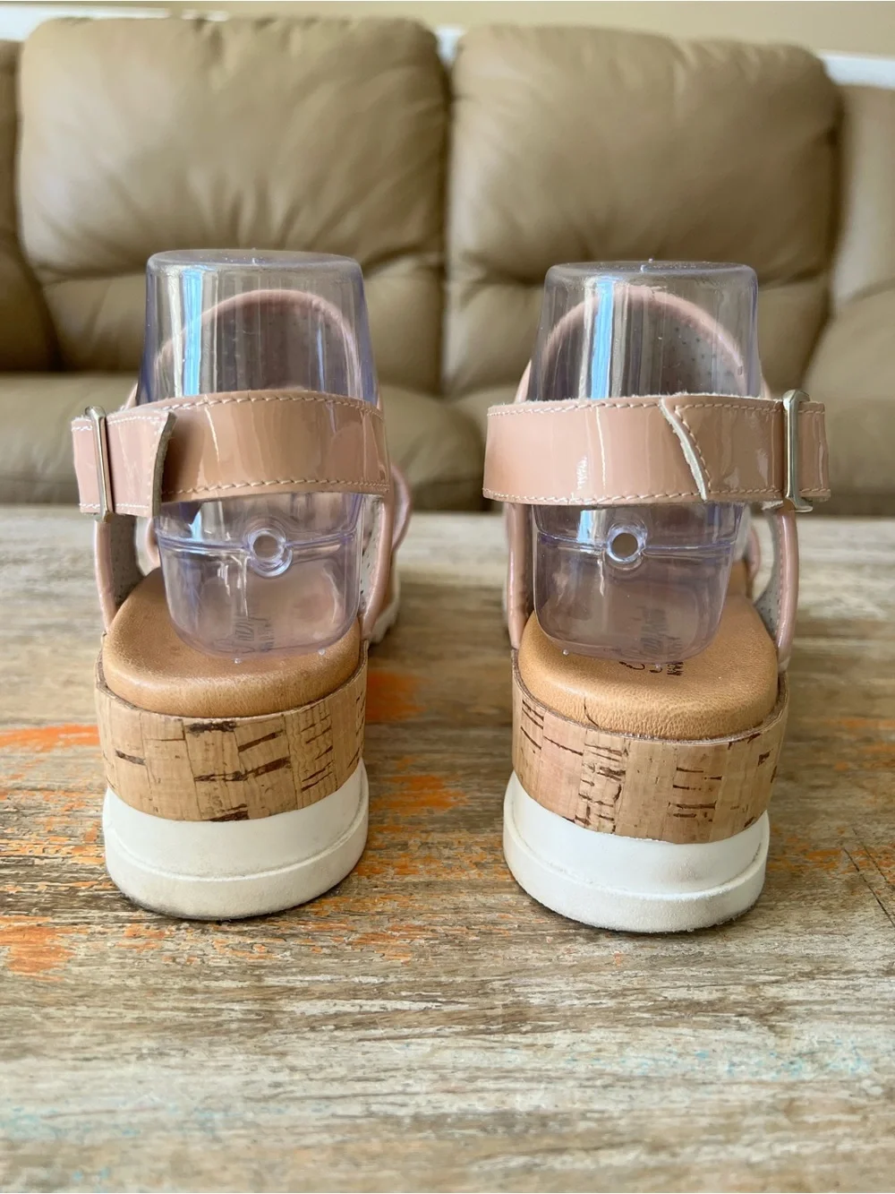 Piampiani Blush Pink Perforated Sandals Size 39/8 1/2